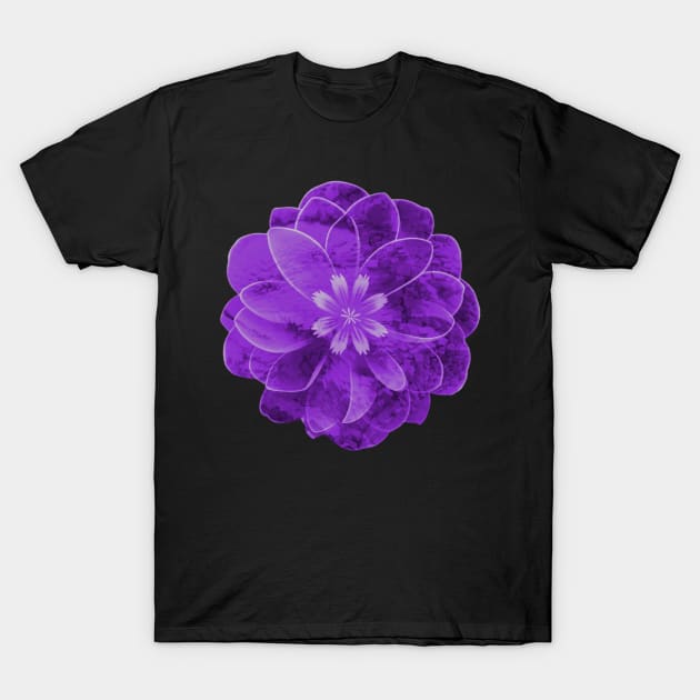 Purple texture flower T-Shirt by Geomhectic